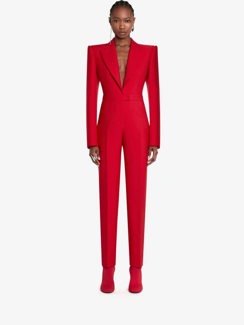 Alexander McQueen All-in-one Tailored Suit in Lust Red outlook