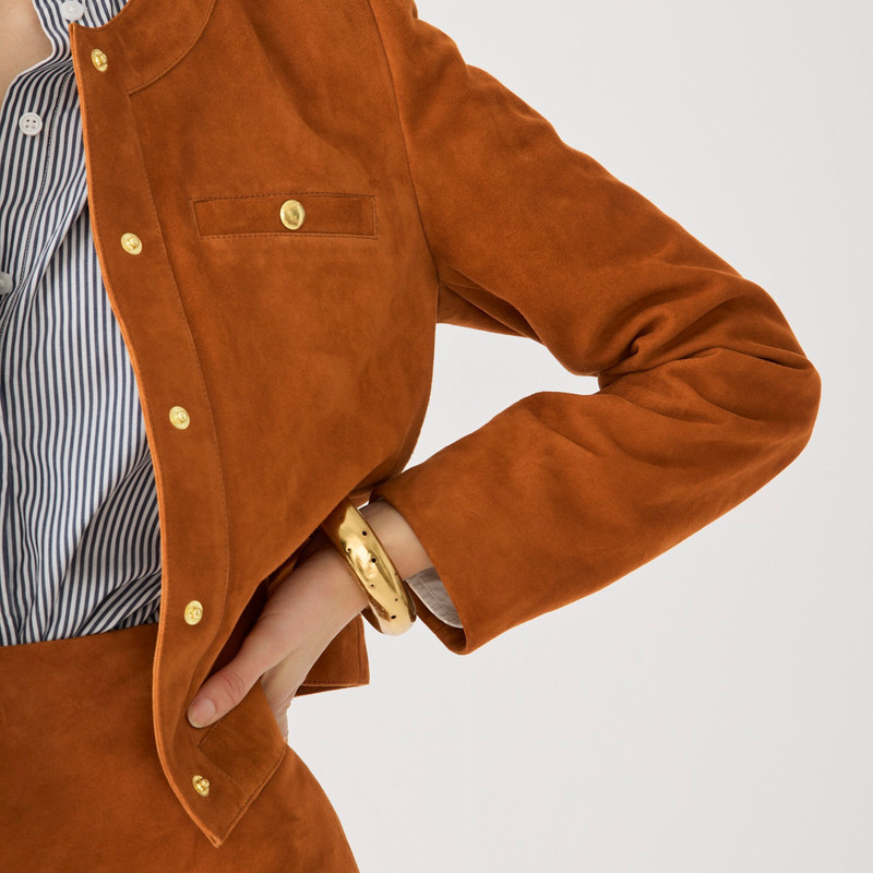 Collection cropped lady jacket in suede 3