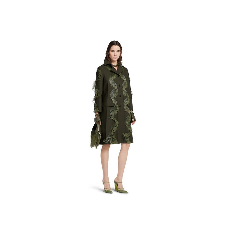 GUCCI Wool coat with beaded fringe outlook