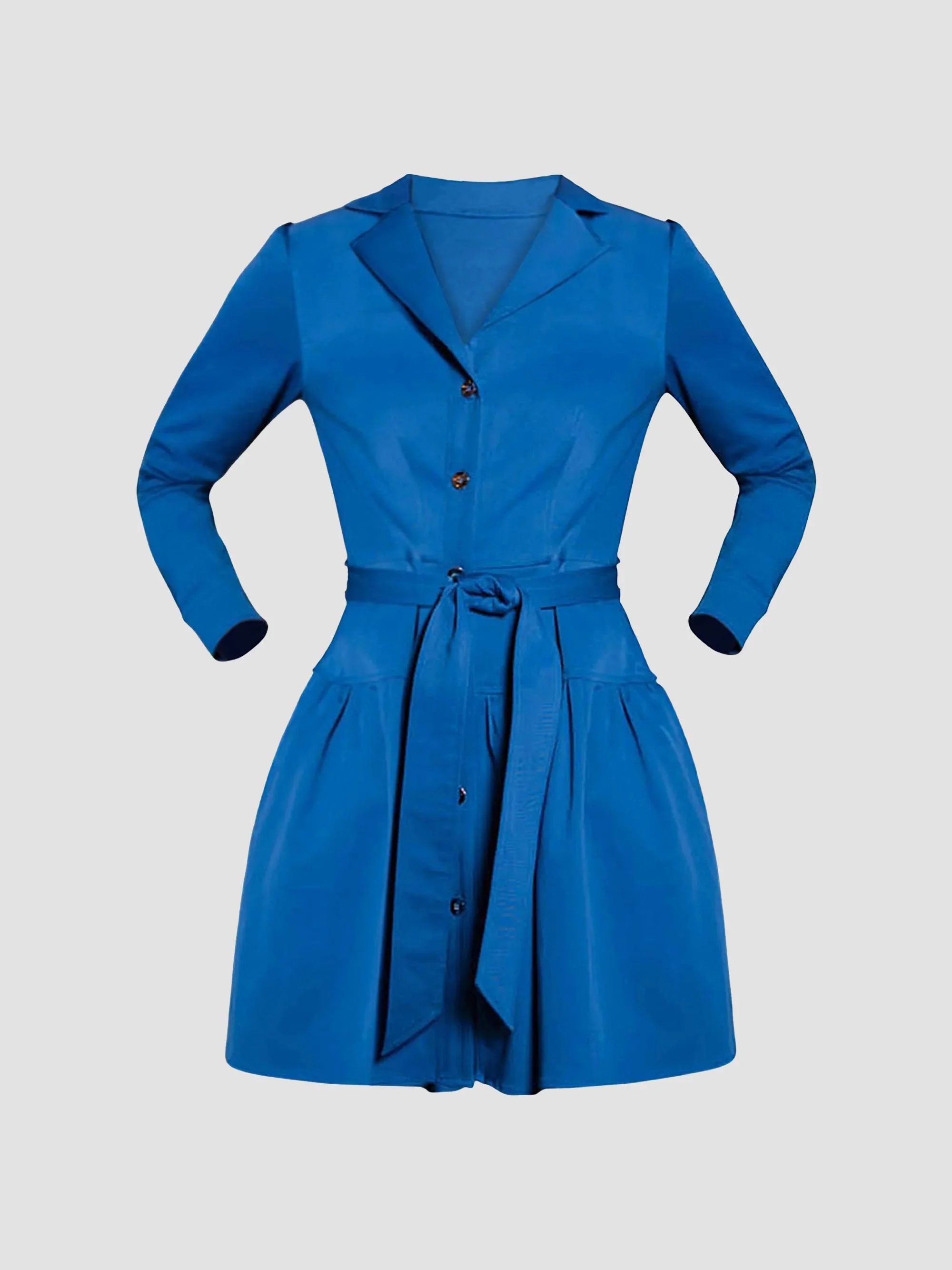 Women's Emma Tie-Waist Mini-Shirtdress - Deep Blue - 1