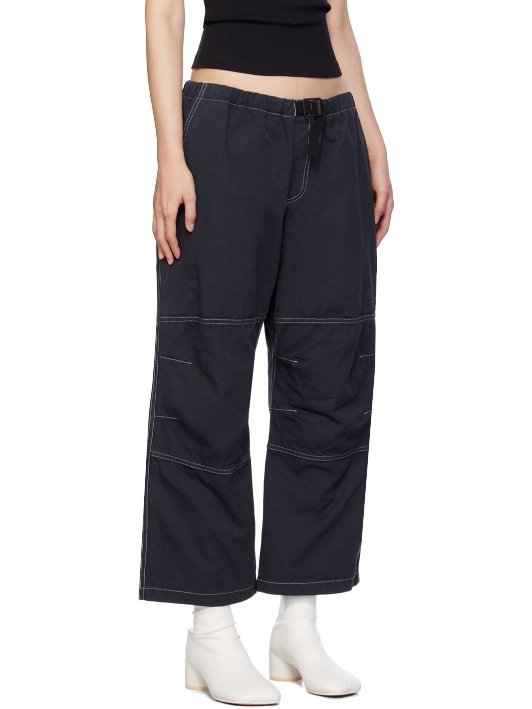 Gray Cinch Belt Trousers - 2