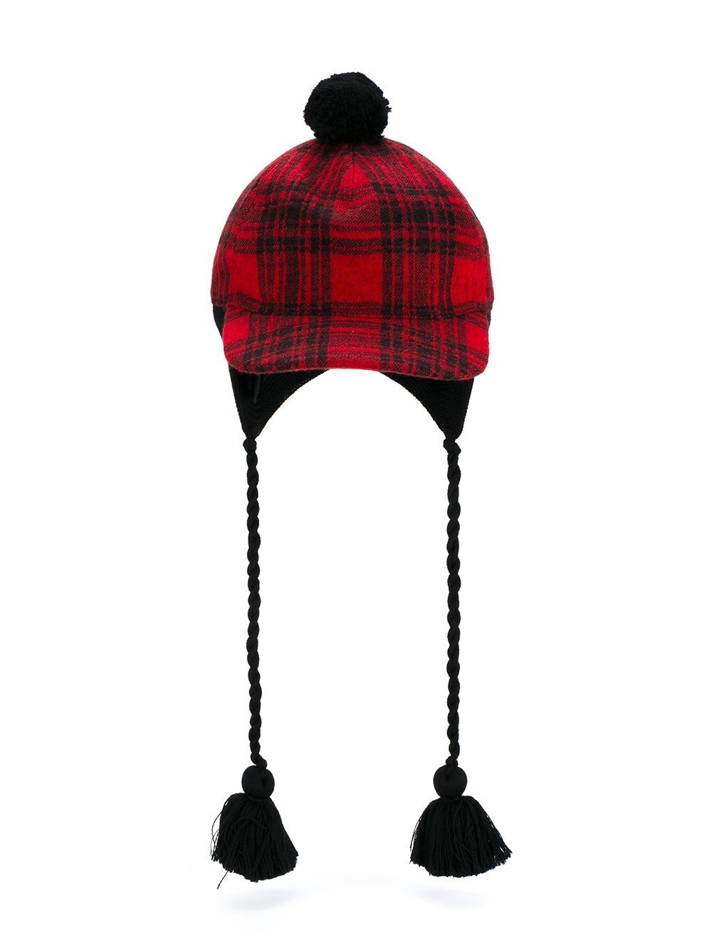 tartan tassel baseball cap - 3