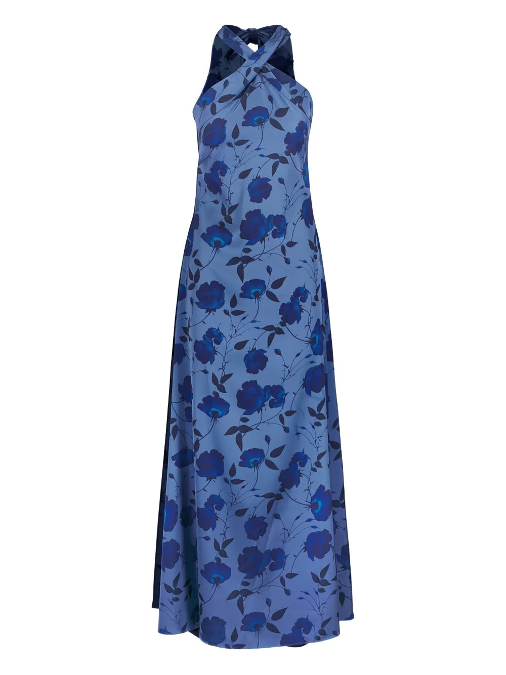 floral-pattern halterneck maxi dress - 1