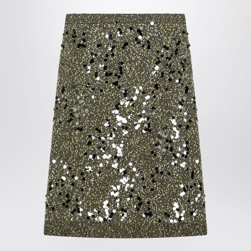 Gucci Dark Green Viscose And Tweed Blend Skirt Women - 2