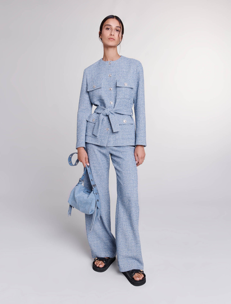 maje Belted tweed jacket outlook