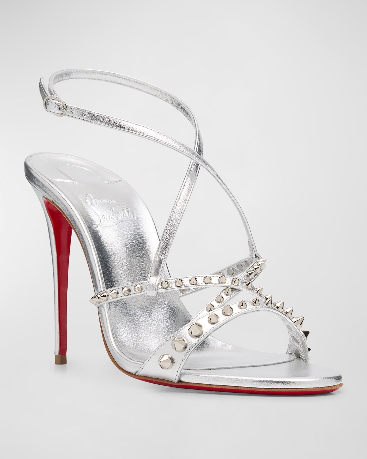 Metallic Spikes Red Sole Sandals - 2