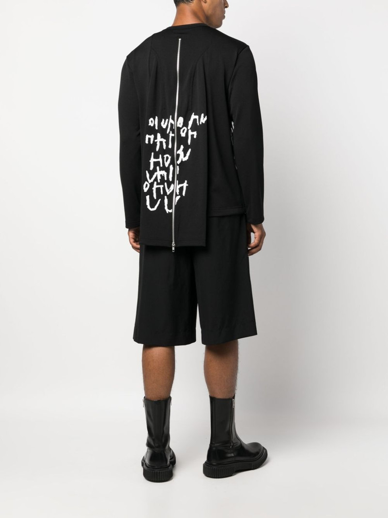 Comme des Garçons Homme Plus script-print long-sleeved jumper outlook