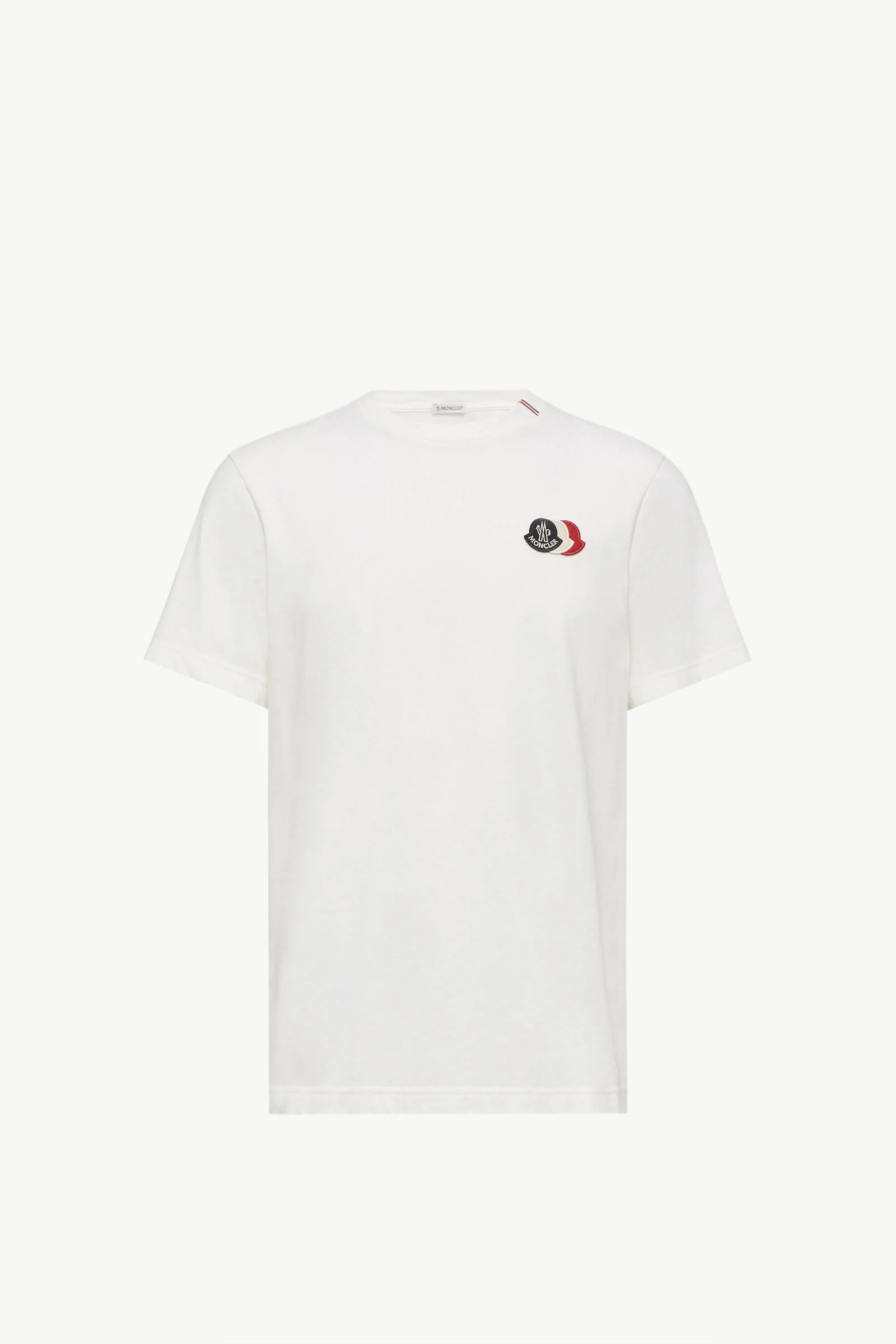 Embroidered Tricolor Logo Cotton T-Shirt - 1