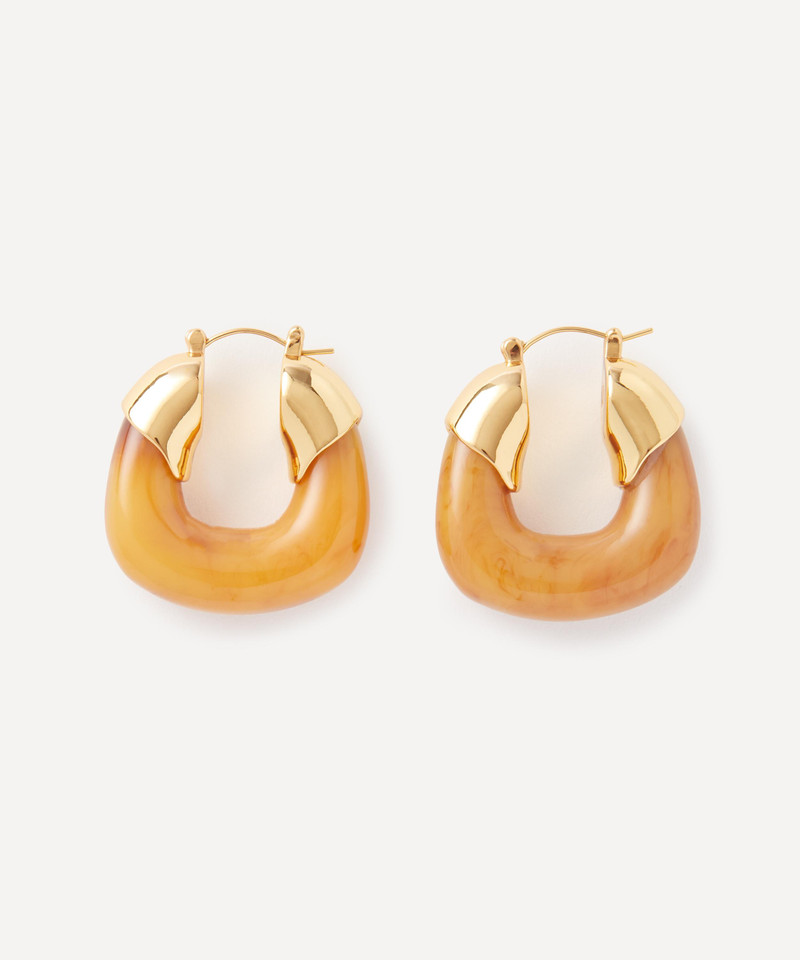 LIZZIE FORTUNATO Gold-Plated Organic Hoop Earrings outlook
