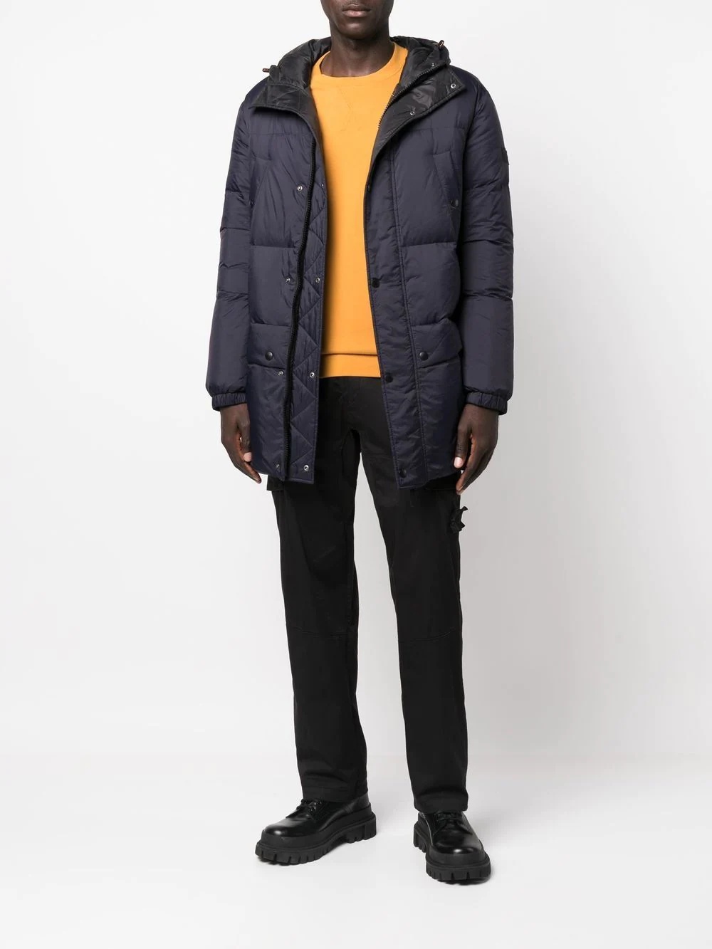 hooded feather-down padded jacket - 2