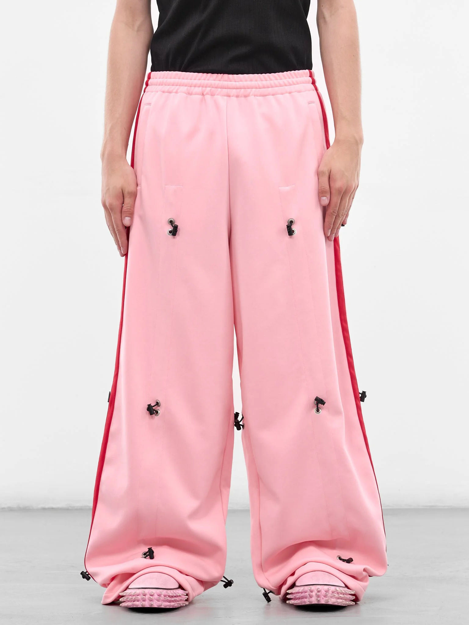 Pink Bungee Striped Track Pants - 1
