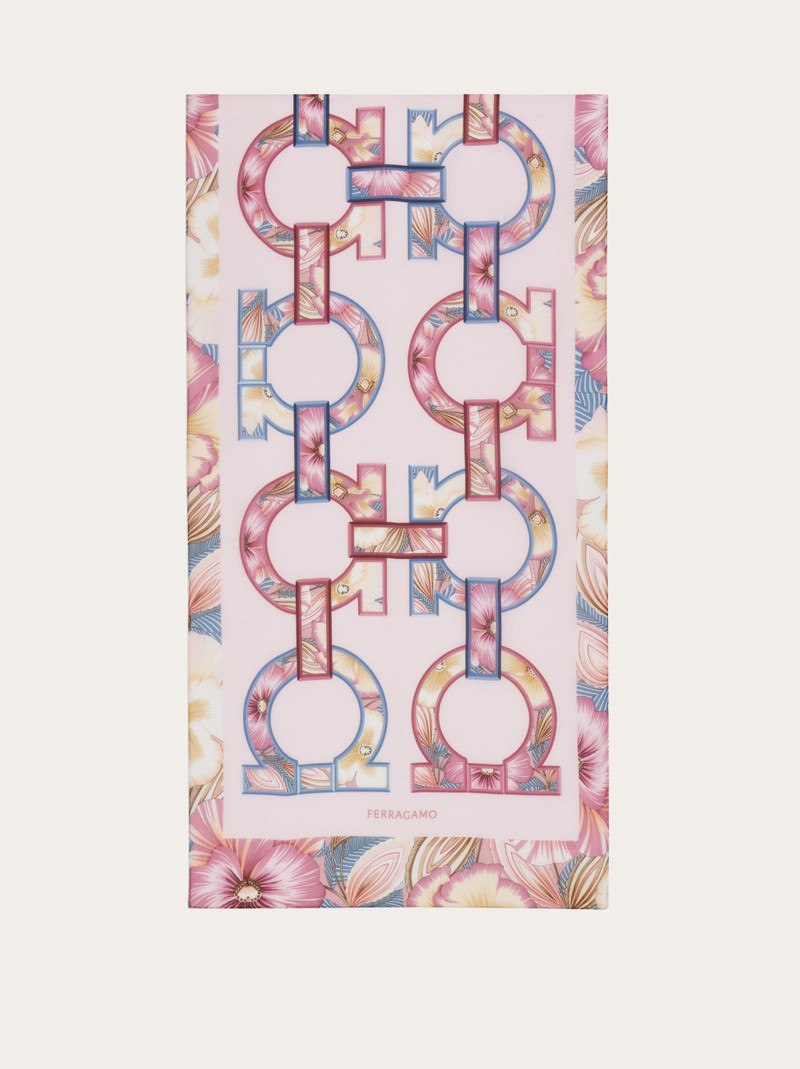 Gancini print silk scarf 5