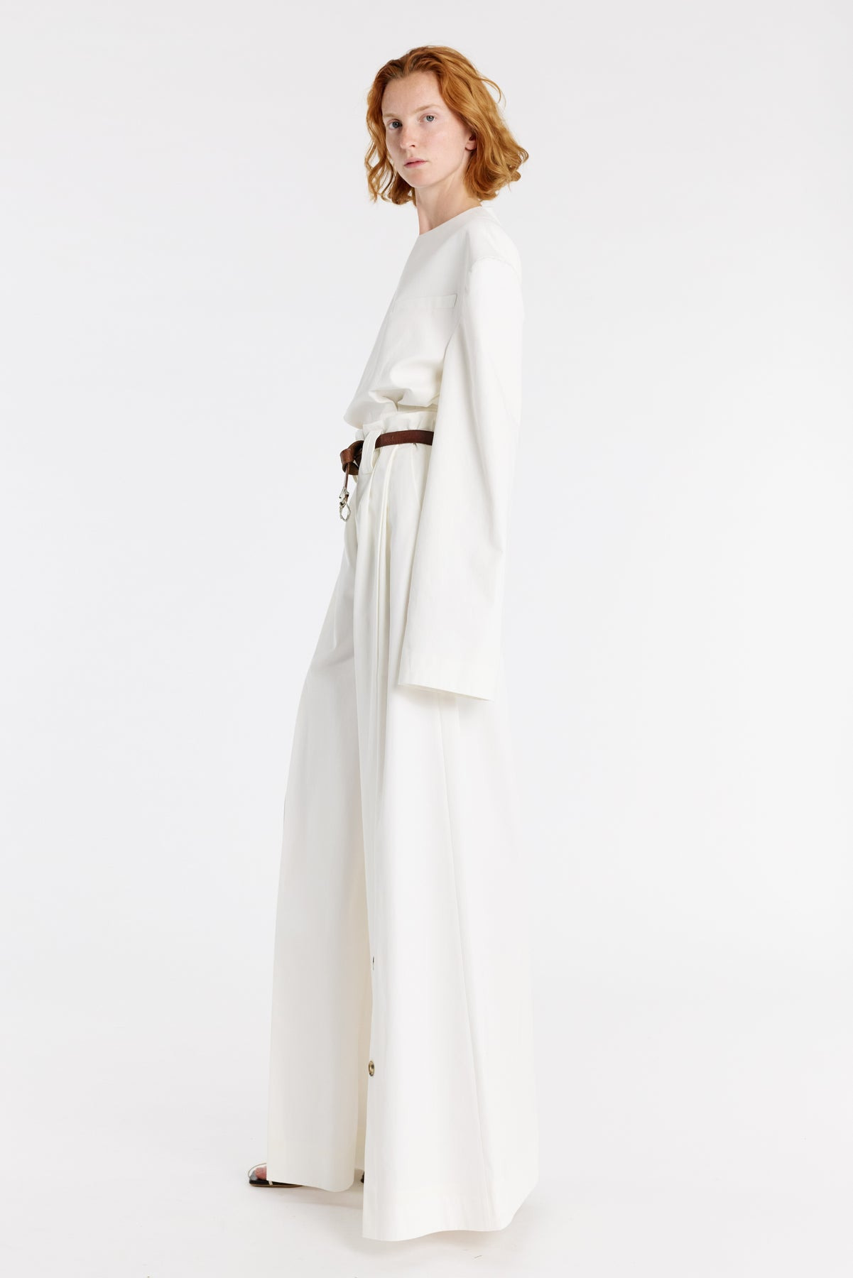 FULL SPLIT WIDE LEG PANTS WHITE - 7