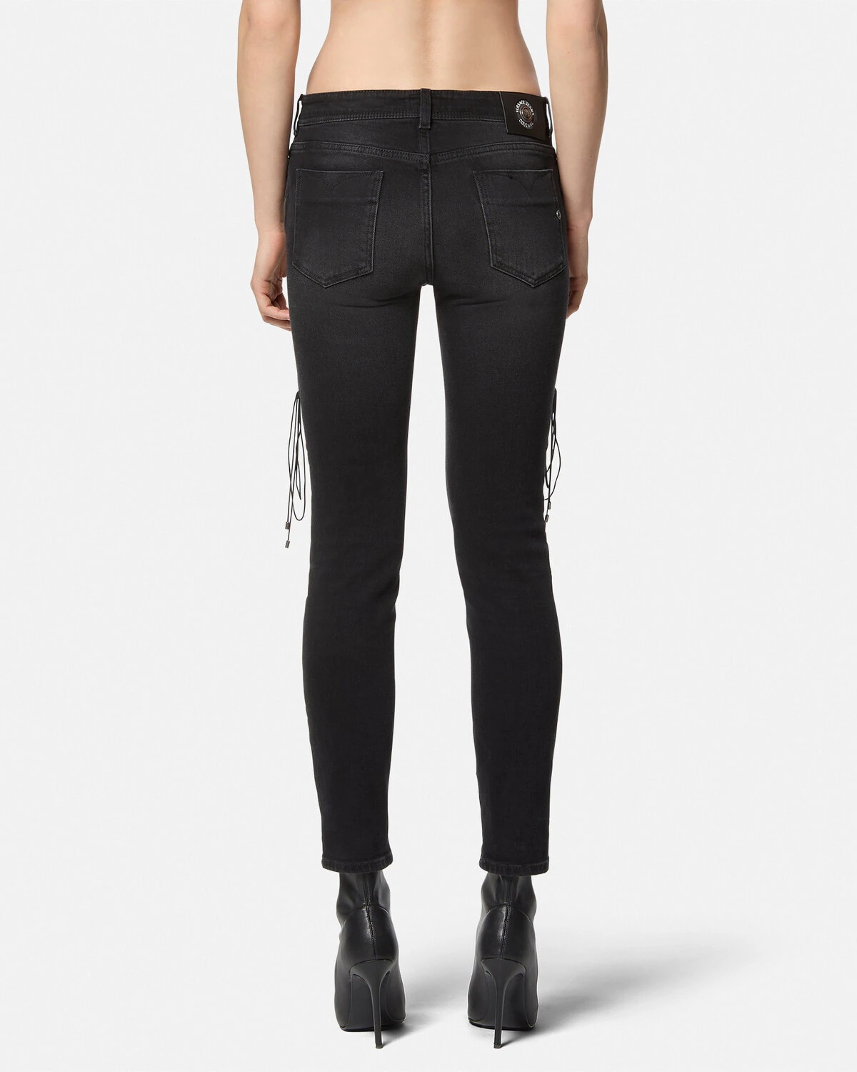 Lace-Up Slim-Fit Jeans - 5