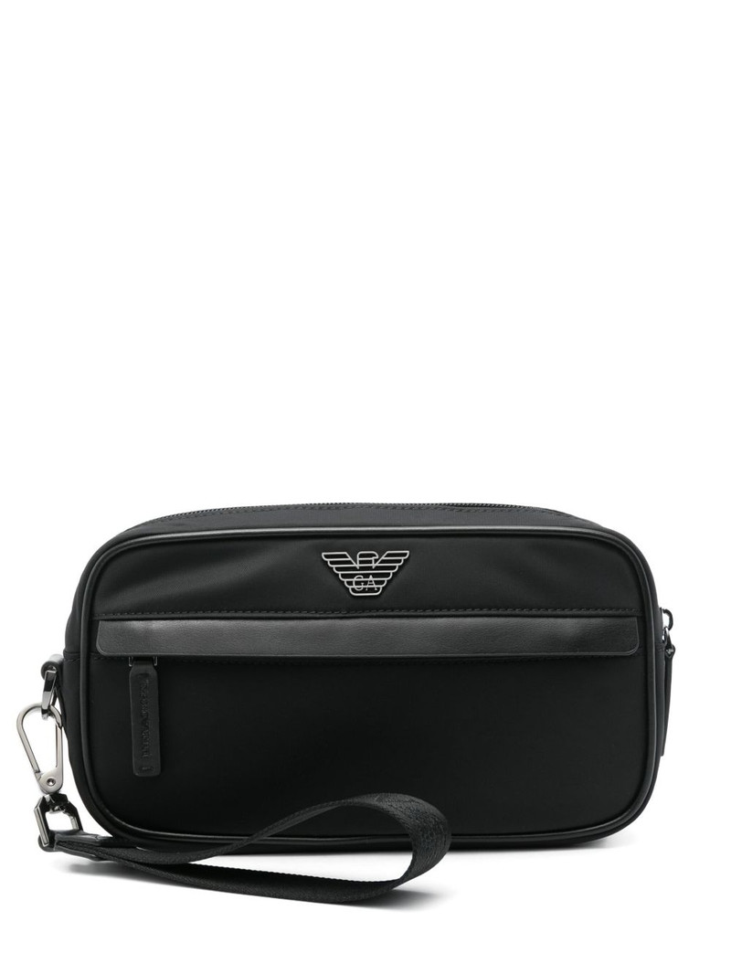 logo-plaque clutch bag 1