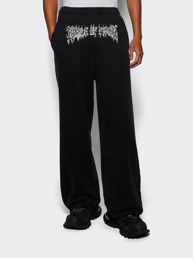 VETEMENTS Logo Baggy Sweatpatns Washed Black outlook