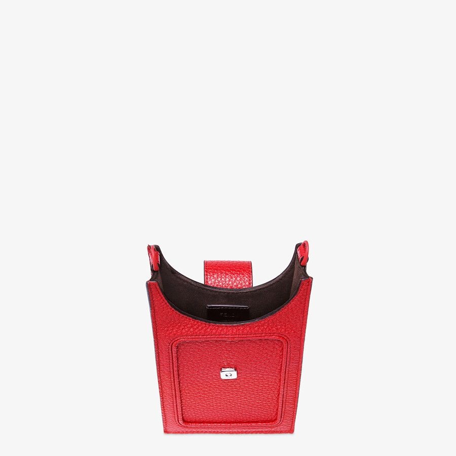 Red leather cell phone holder - 4