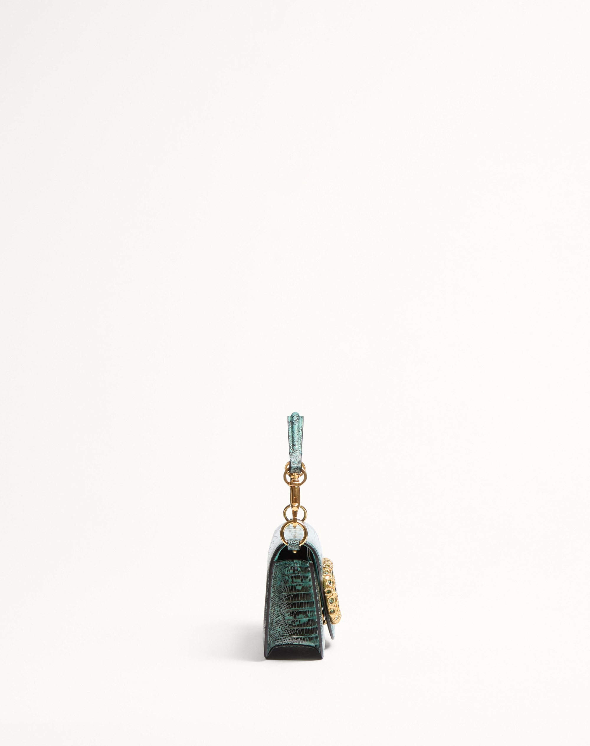 VALENTINO GARAVANI LOCÒ SMALL SHOULDER BAG IN TEJUS WITH JEWEL LOGO - 4