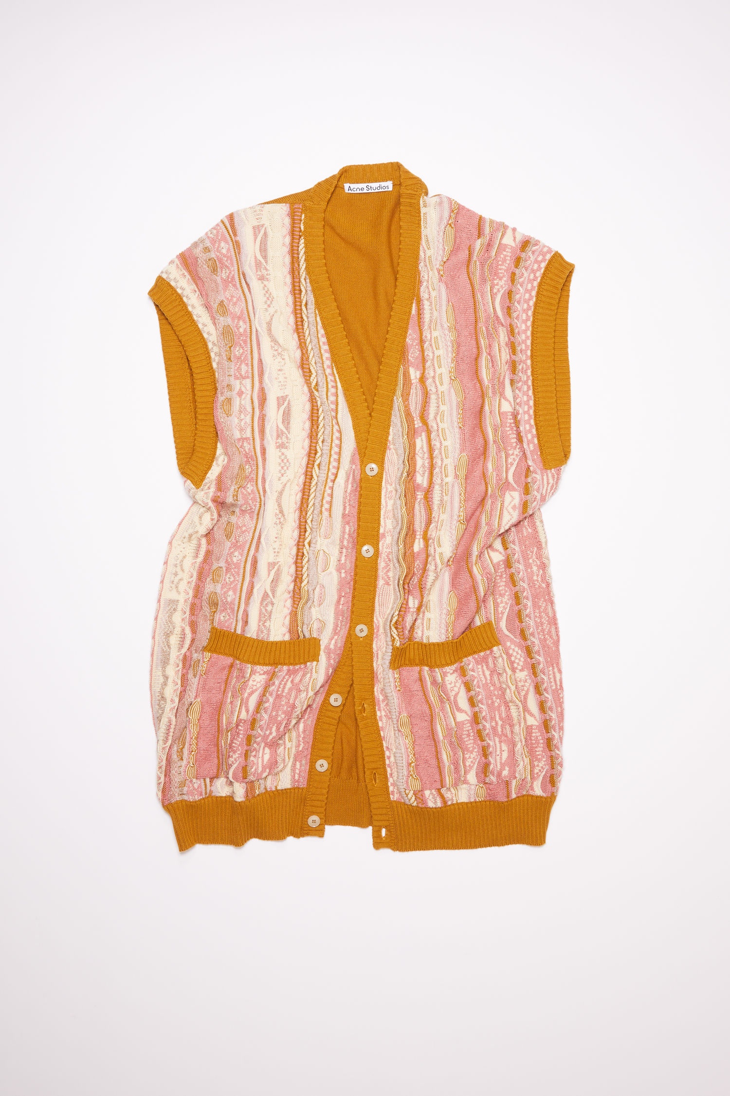 V-neck sweater vest - Old pink/multi - 5