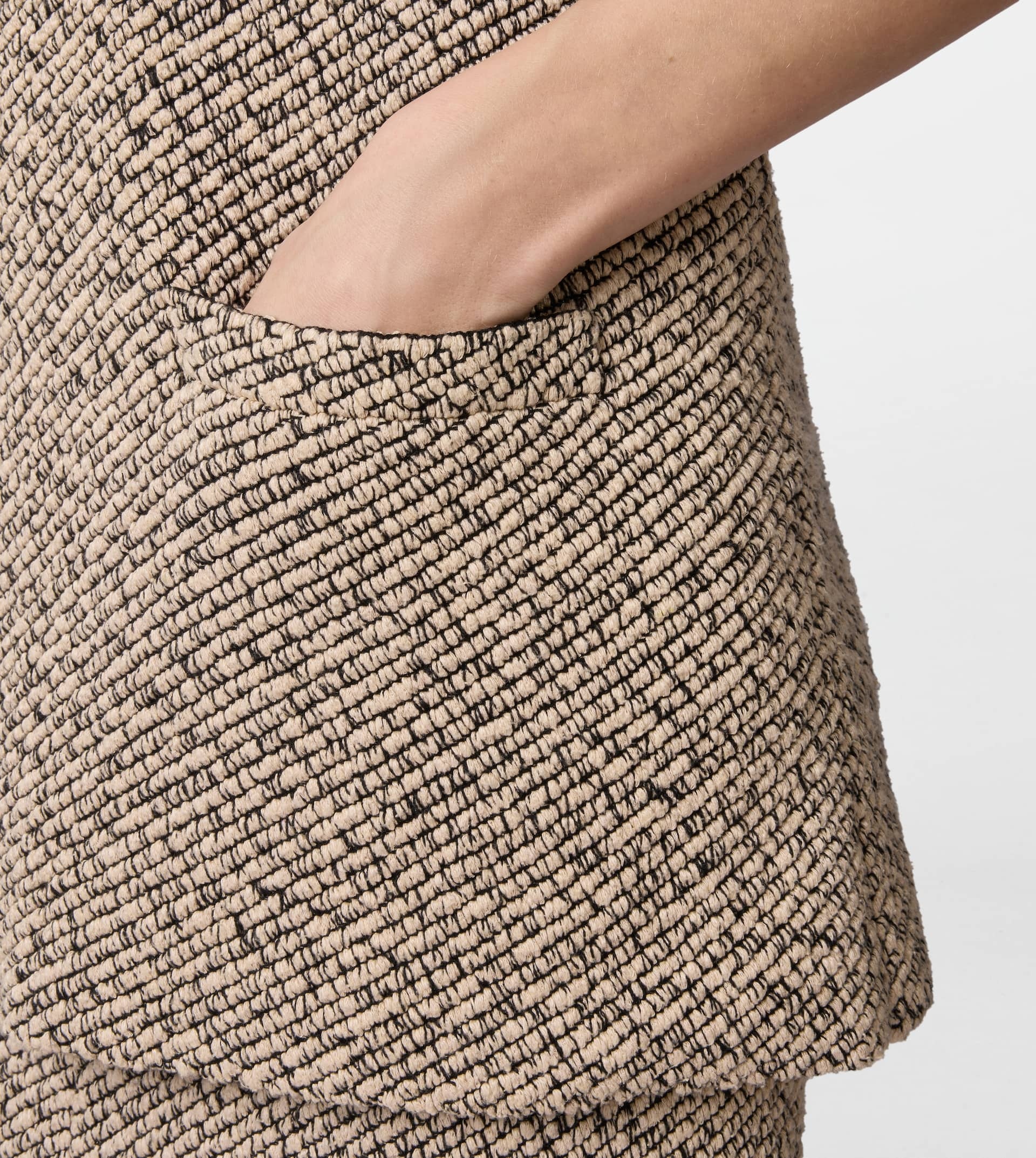 TOP IN MOULINÉ KNIT - BEIGE, BLACK - 6
