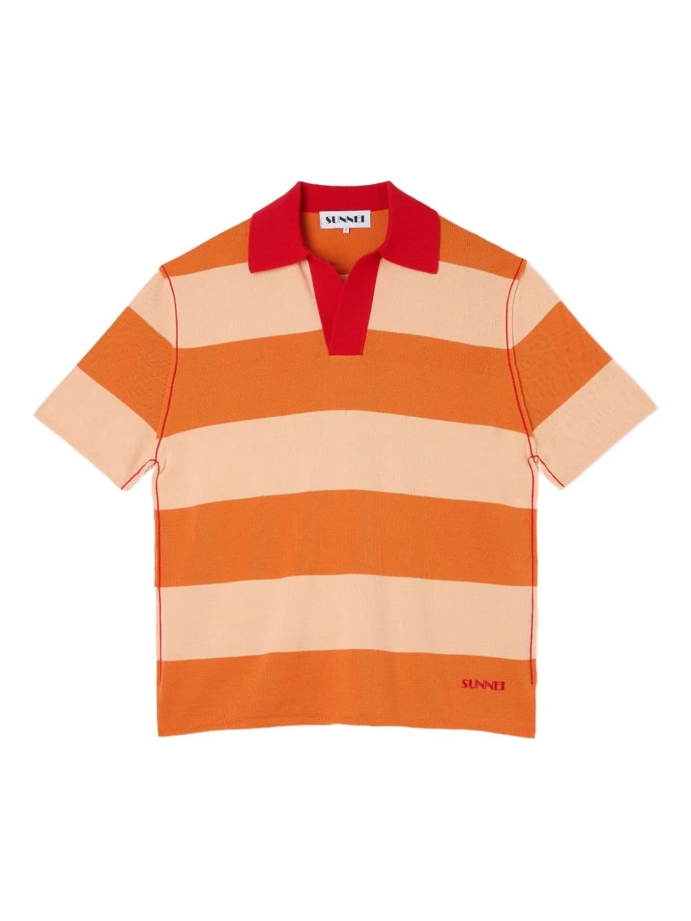 striped short-sleeve polo shirt - 1