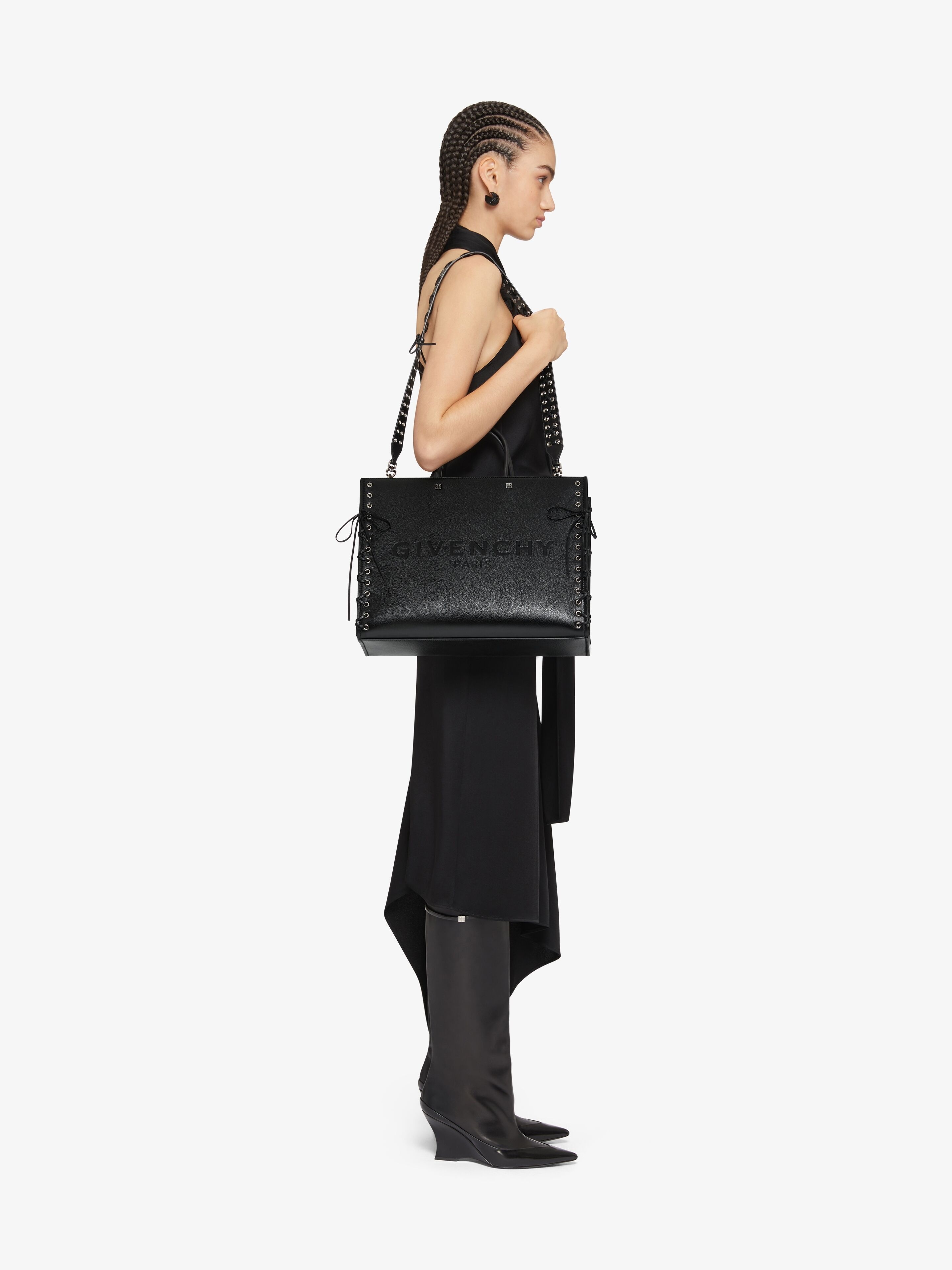 Givenchy G-Tote Medium Shopping Bag in Leather with Corset Detail