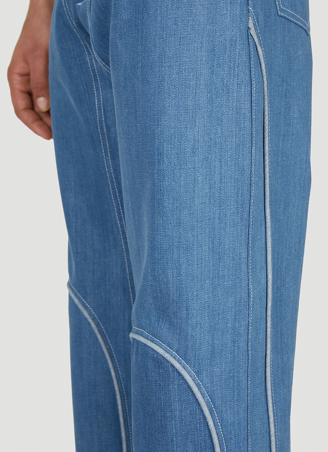 Contrast Piping Jeans - 5