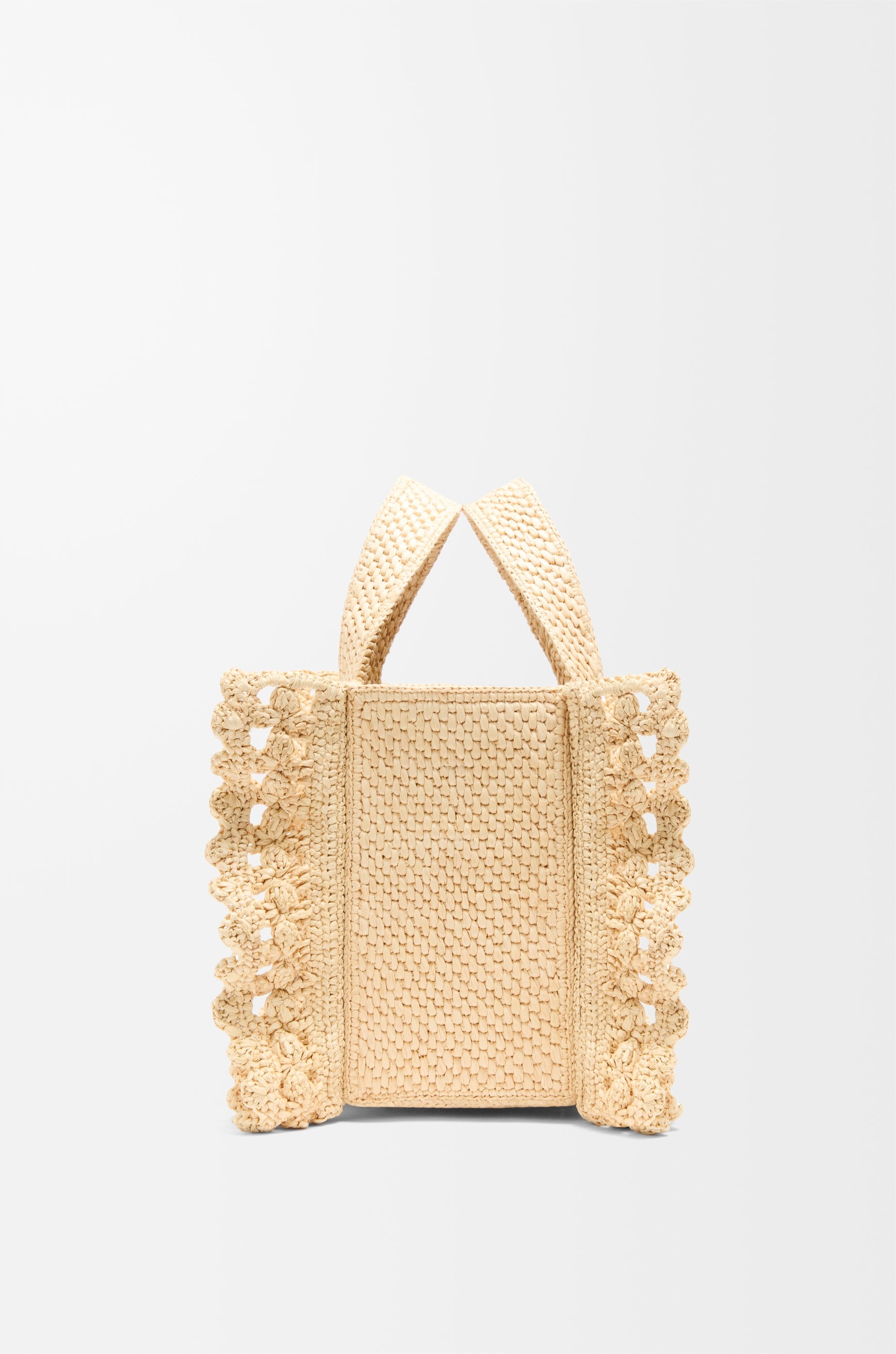 Small LOEWE Font tote in raffia - 5