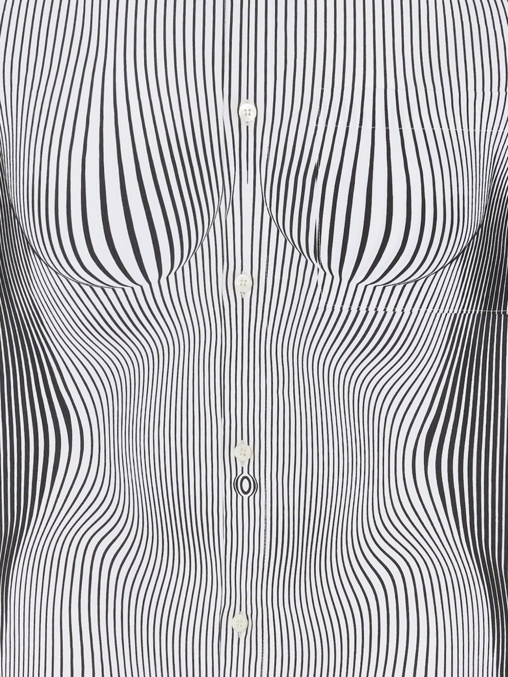 JEAN PAUL GAULTIER - Women Petite Grand Pinstripe Body Morphing Shirt - 2