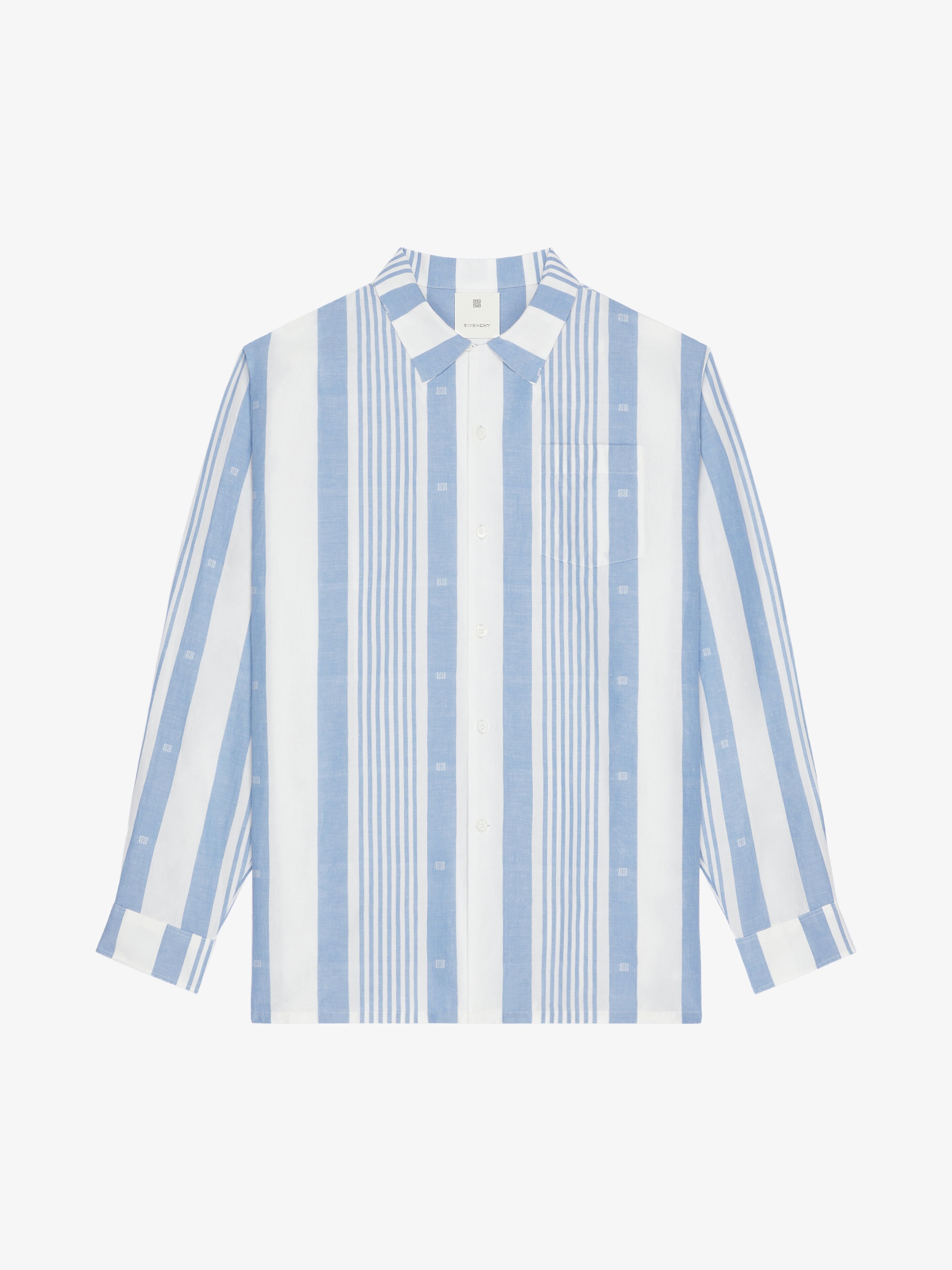 SHIRT IN LINEN WITH 4G STRIPES - 1