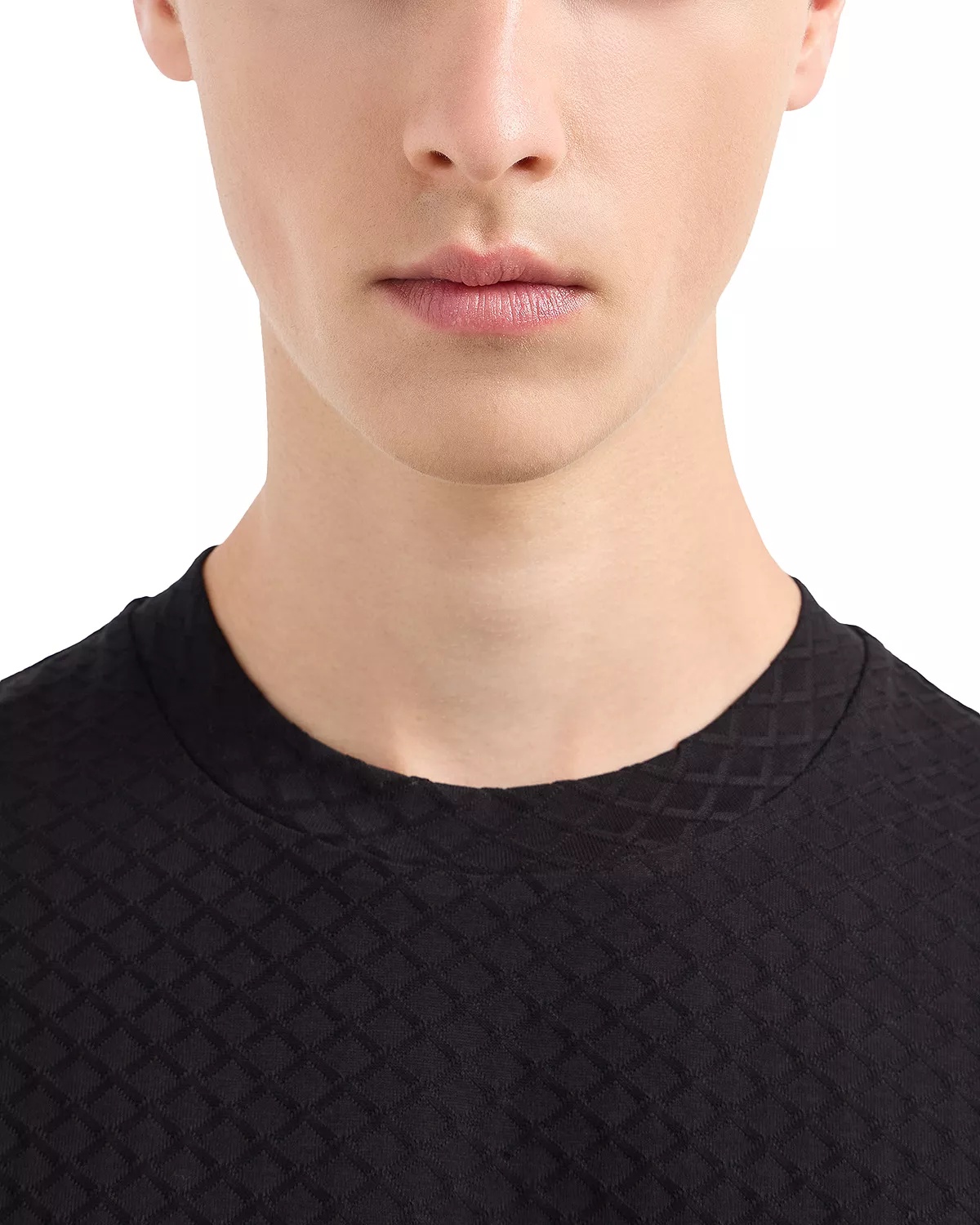 Cotton Jersey Diamond Jacquard Tee - 4