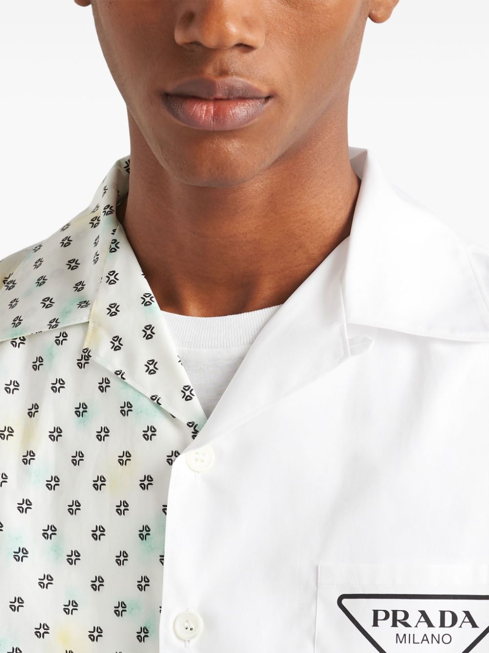 colour-block cotton shirt - 5
