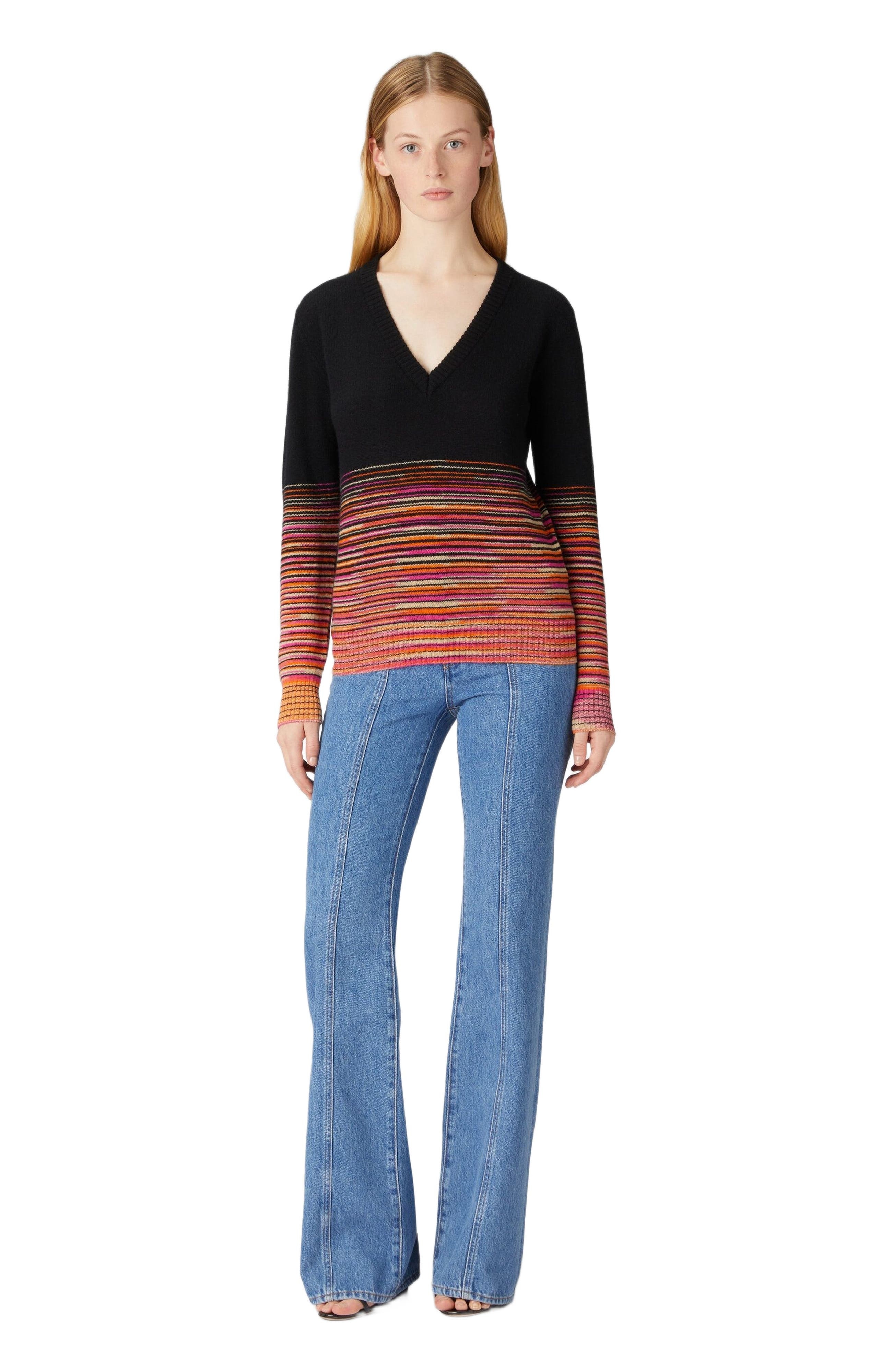 Missoni Dégradé Slub Cashmere Sweater With V-neck in Multicoloured at Nordstrom - 5