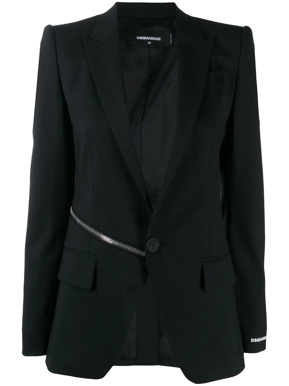 zip detail blazer - 1