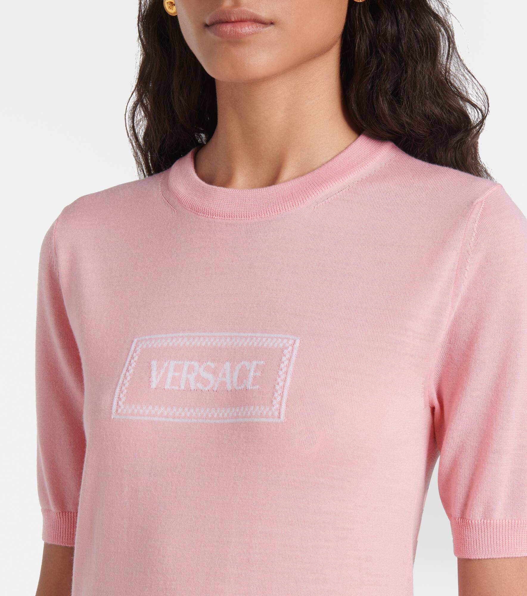 Logo jacquard knitted top - 4