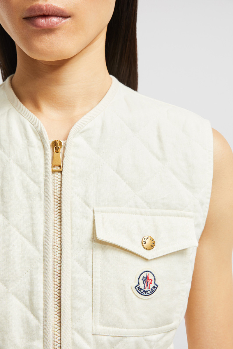 Vigny Diamond-Quilted Padded Linen Vest 7