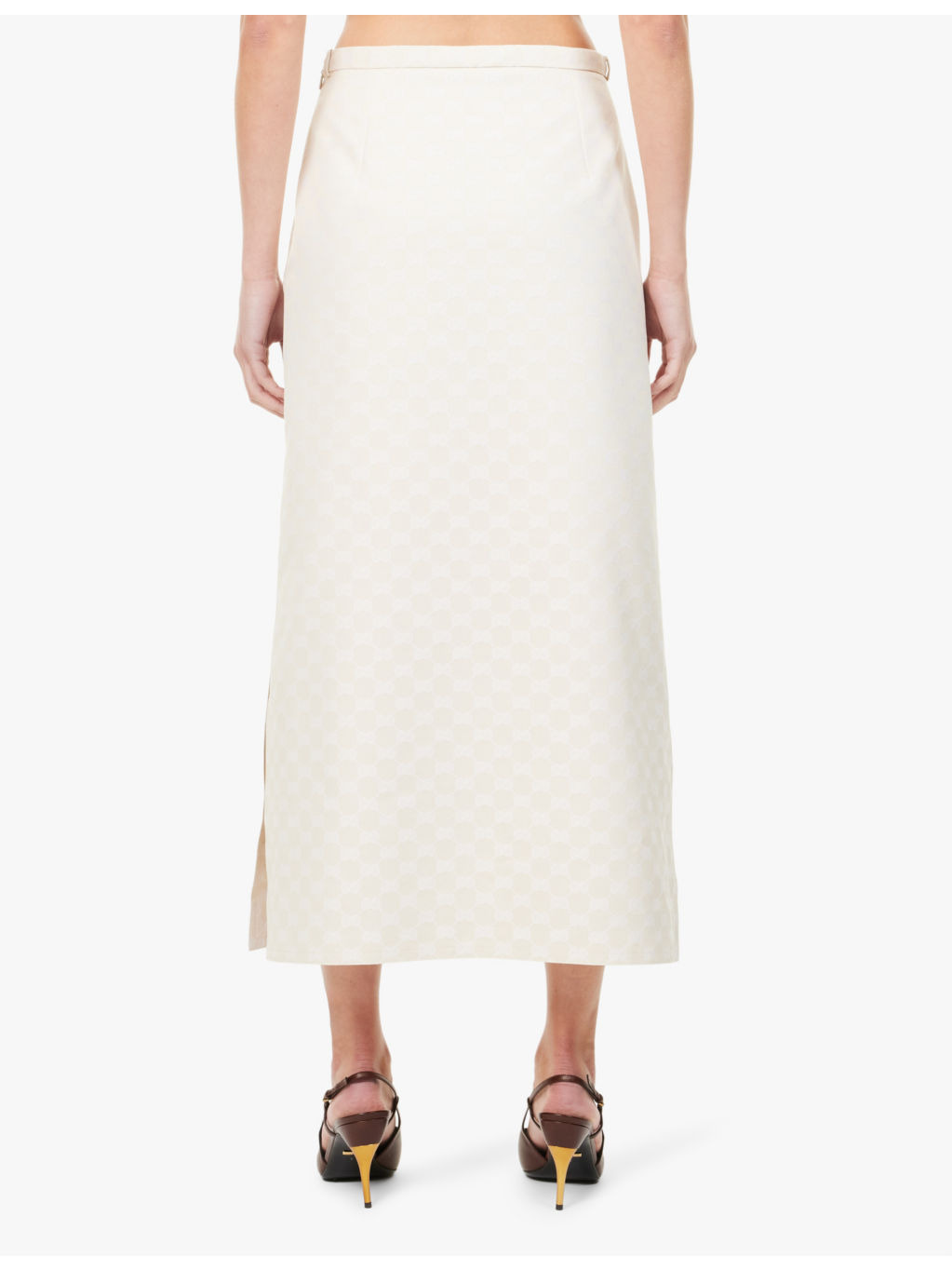GG monogram-print woven-blend midi skirt - 4
