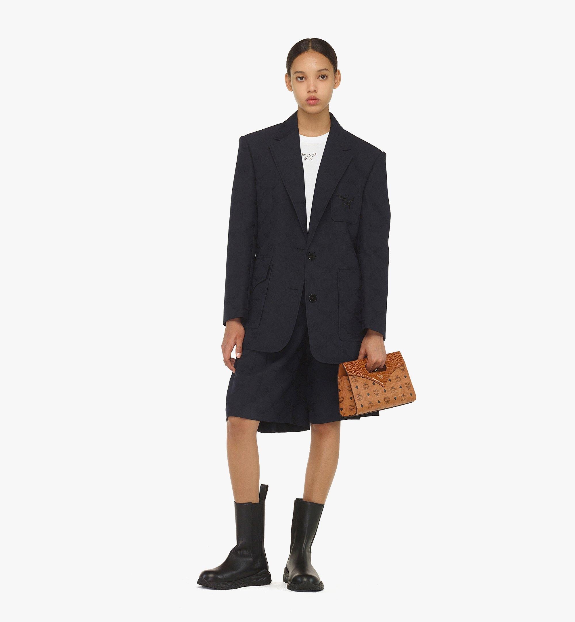 Diamond Tote in Visetos and Croco-Embossed Leather - 6