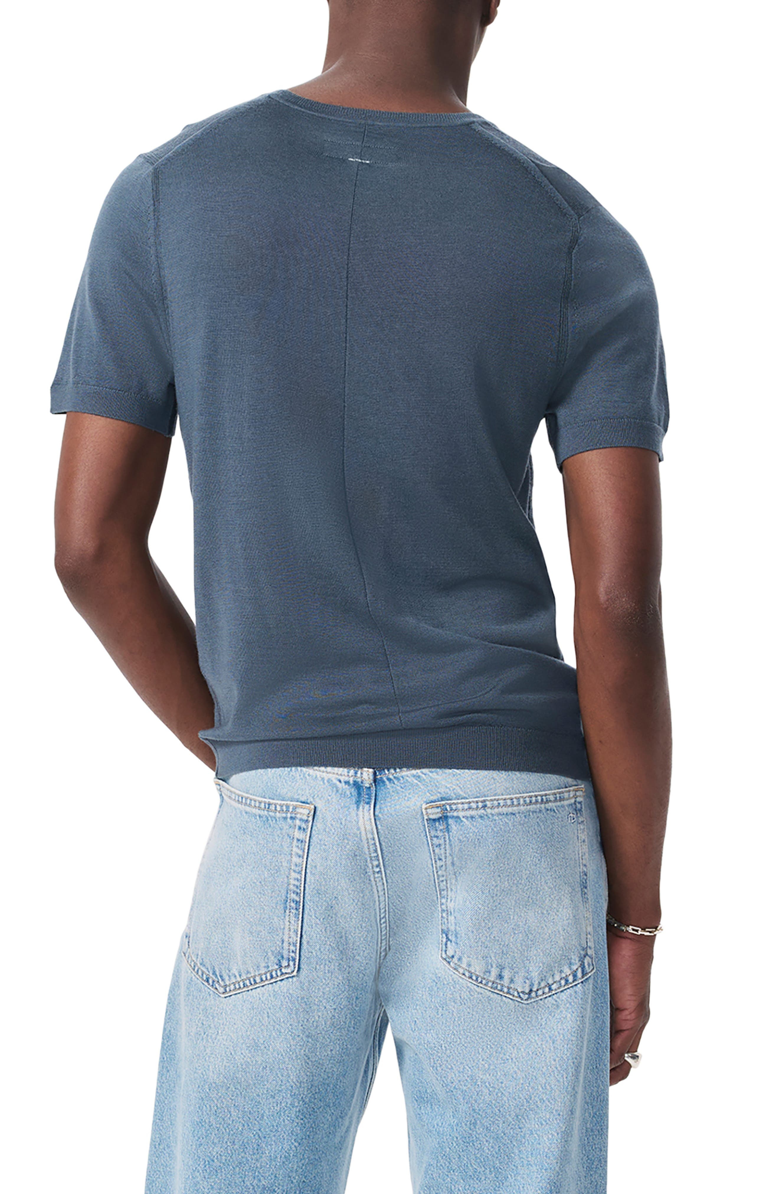 rag & bone Aulton Wool Blend T-Shirt in Blue at Nordstrom - 2