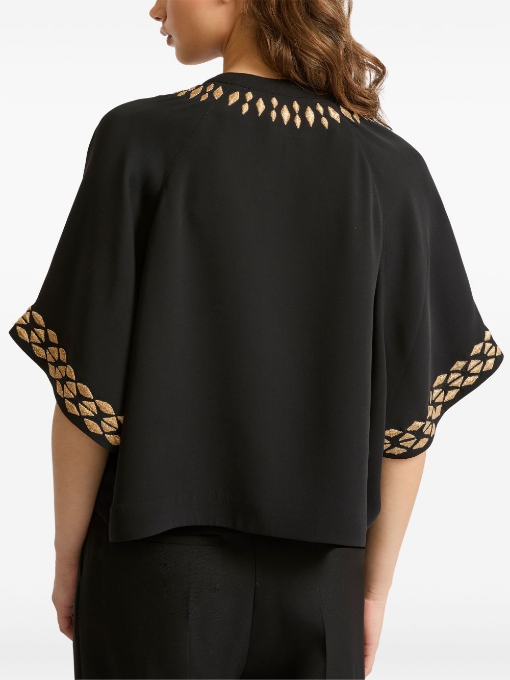 embroidered silk blouse - 3
