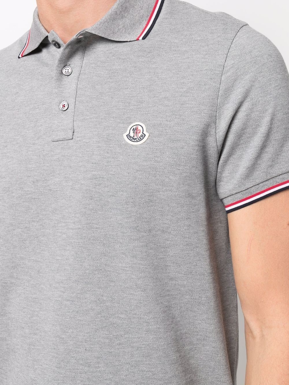 piqué logo-patch polo shirt - 5