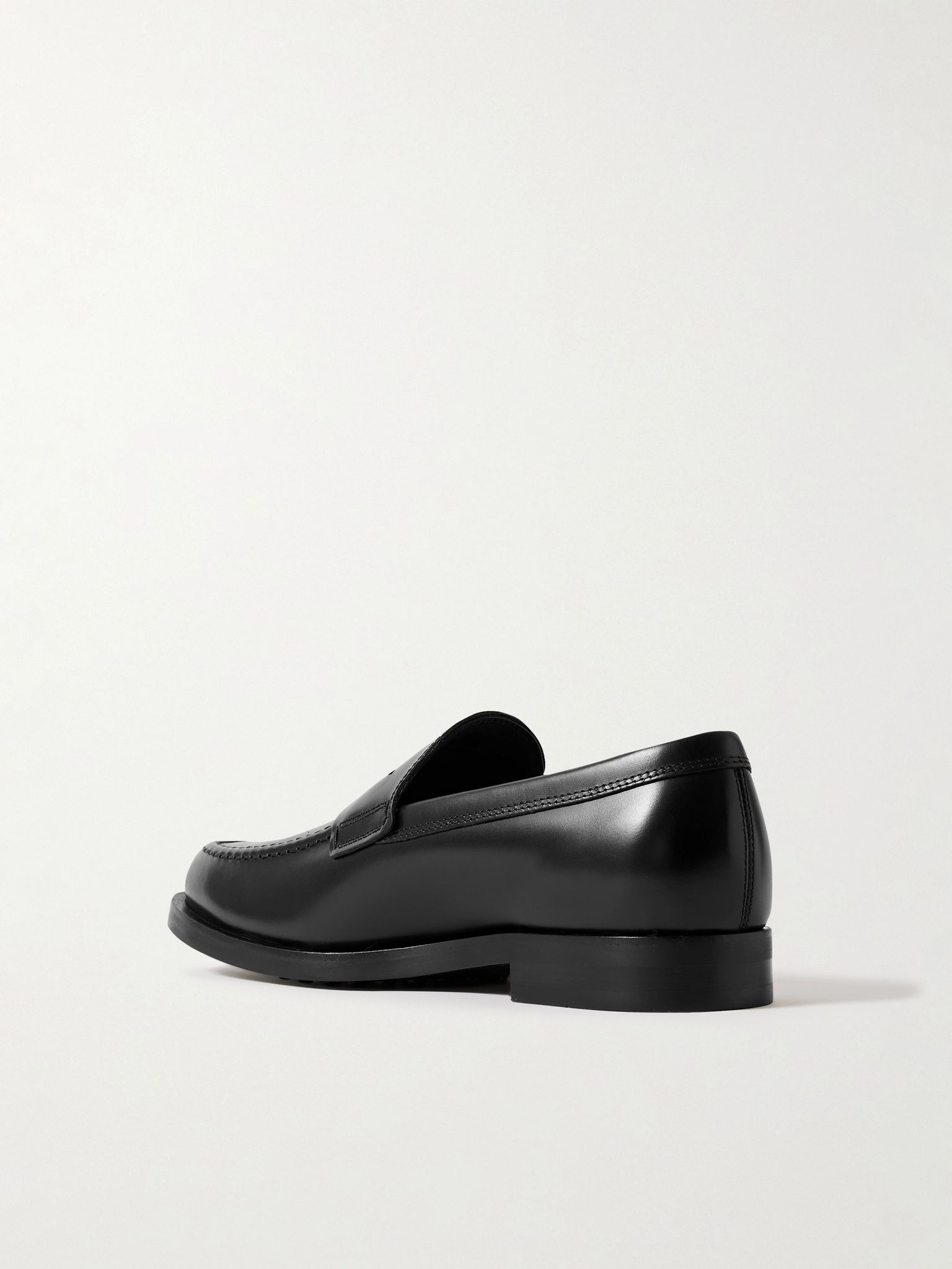 Glossed-Leather Penny Loafers Black - 4