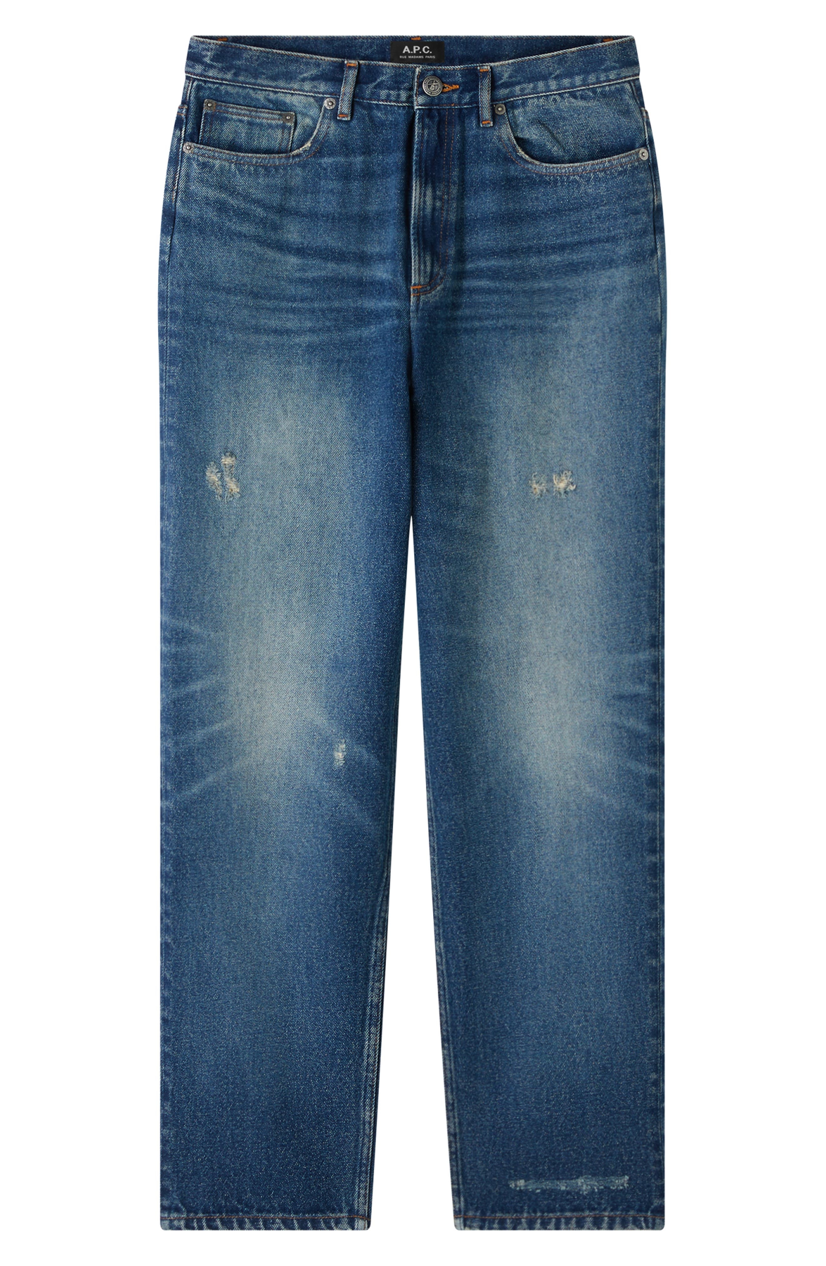 A.P.C. Martin Straight Leg Jeans in Washed Indigo at Nordstrom - 4