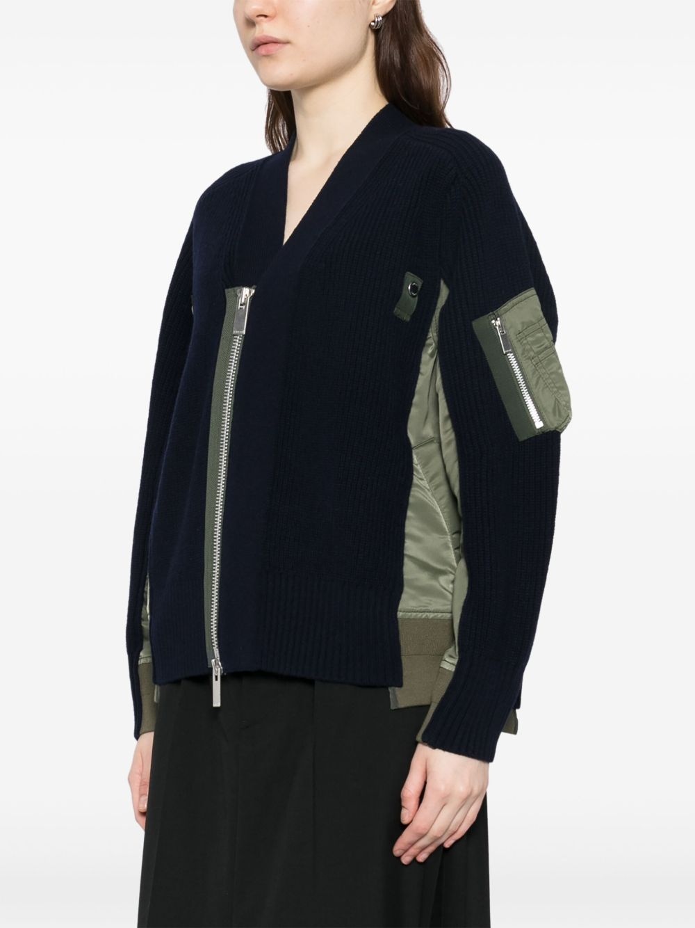 panelled cardigan - 3