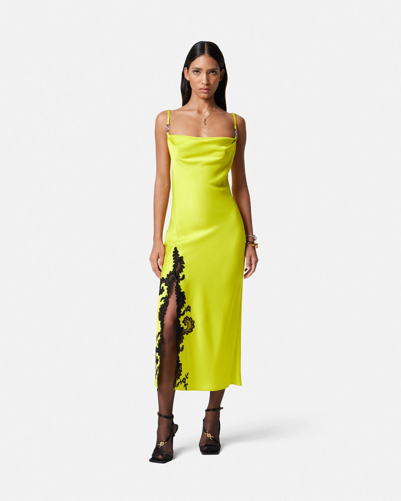 Barocco Lace Cowl Slip Midi Dress 4