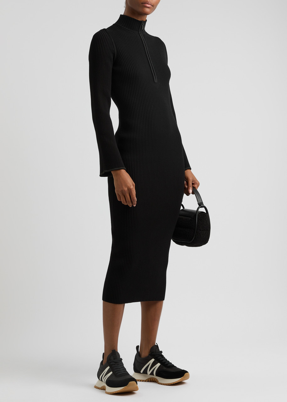 Moncler Logo Ribbed-knit Midi Dress - 4