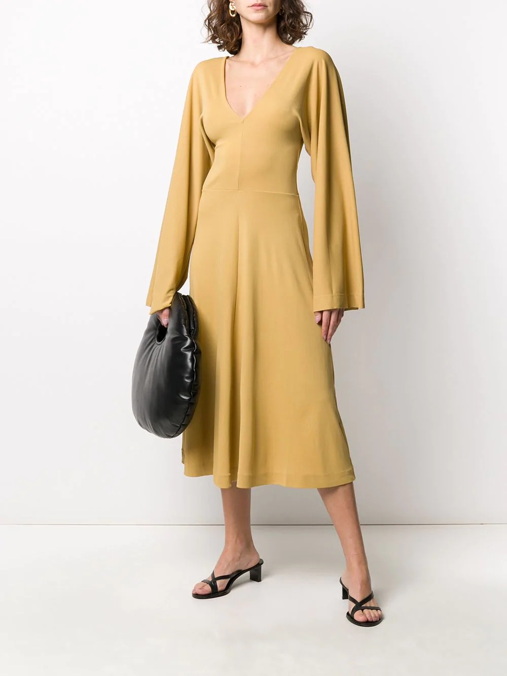 long-sleeve flared dress - 2