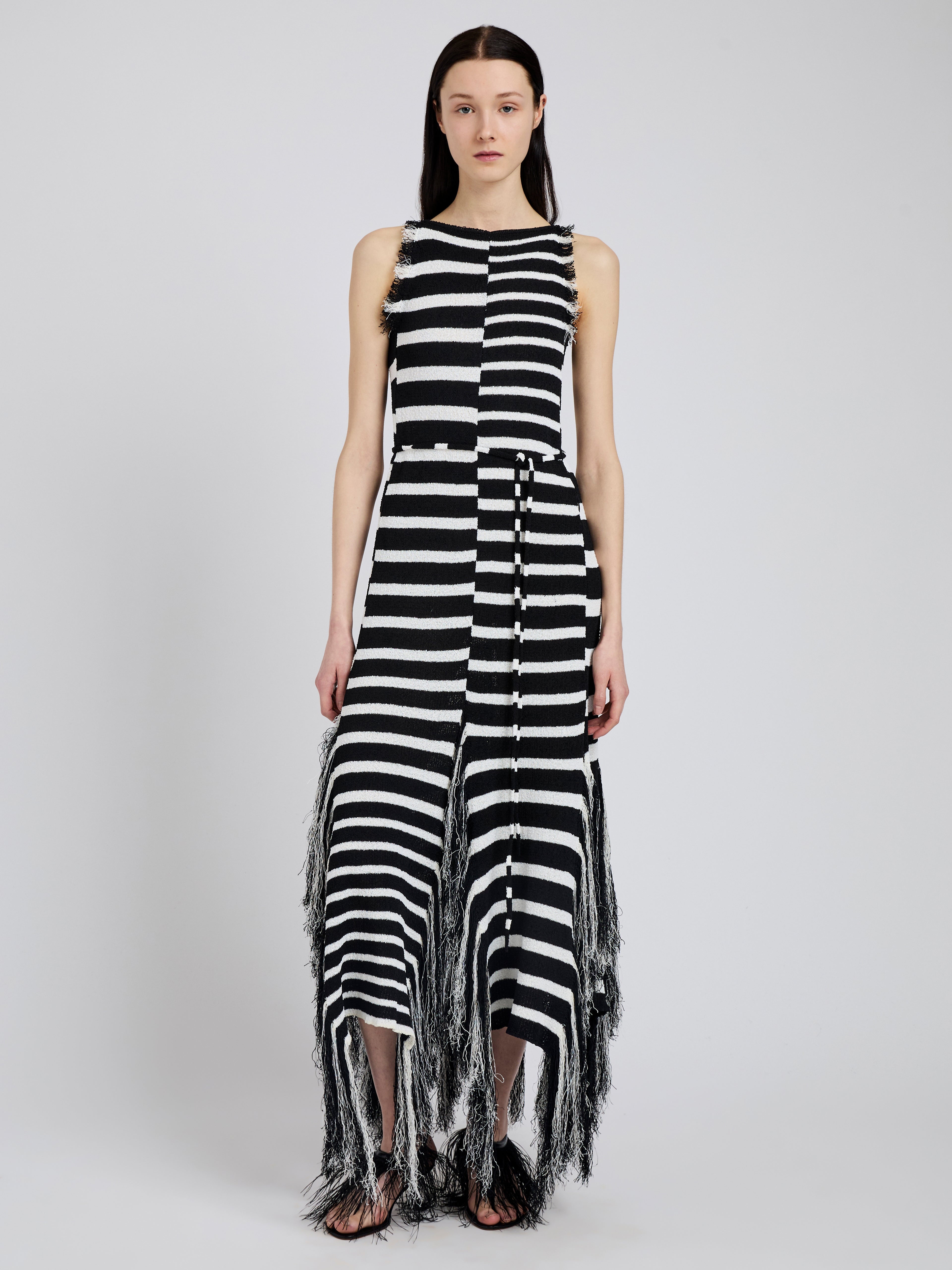 Yves Dress in Stripe Fringed Knit - 2