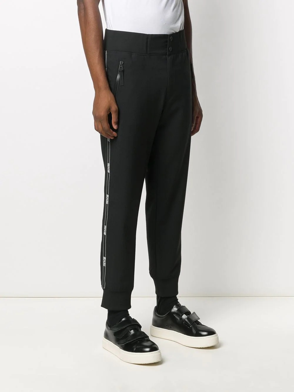 side logo trim sweatpants - 3