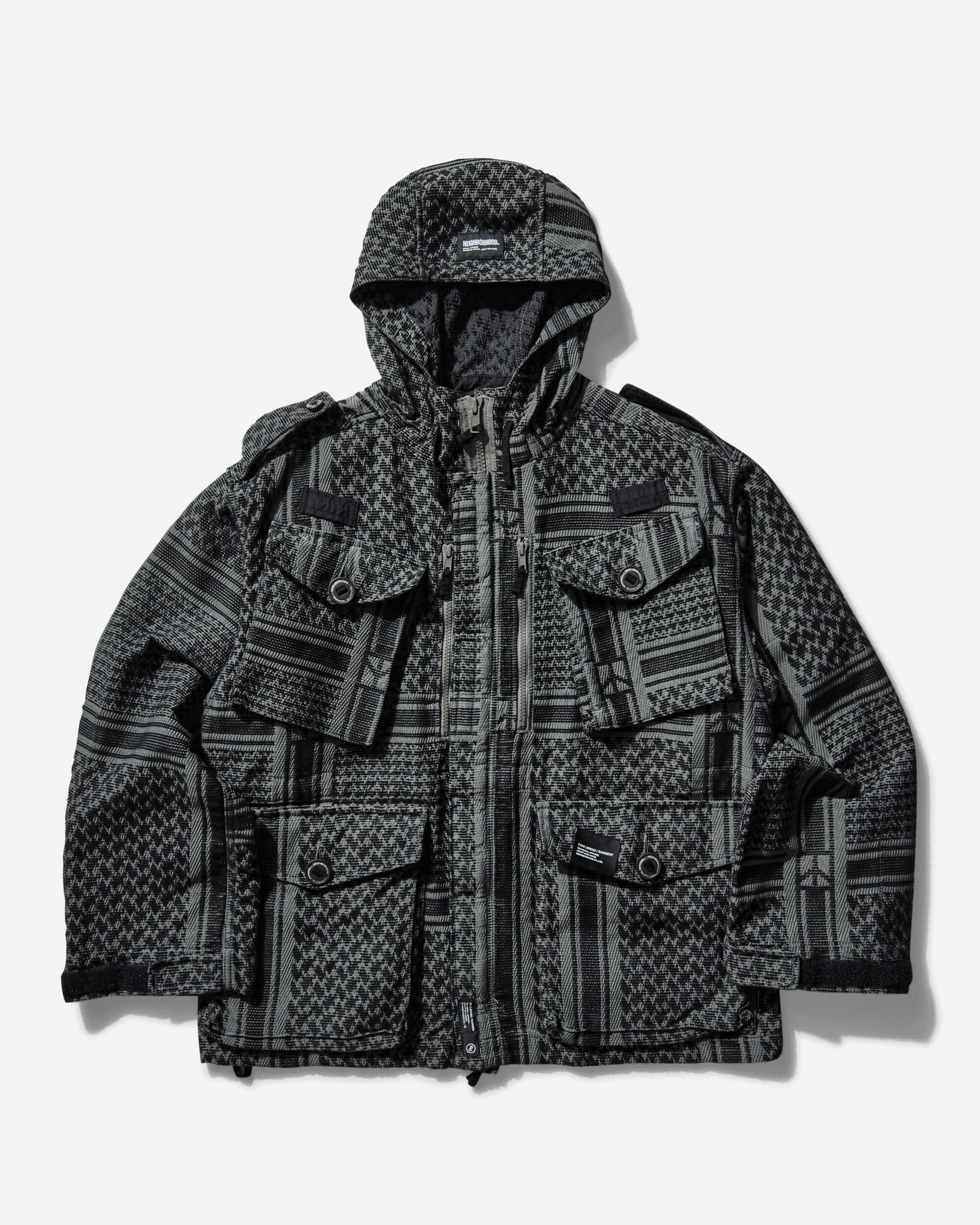 Men's JQ Shemagh Smock Jacket Black - 1